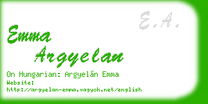 emma argyelan business card